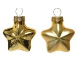 STEKLENA BUNKA DECORIS ZVEZDICA, ZLATA, 4.5 CM 12/1