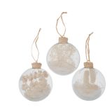 STEKLENA BUNKA, PROZORNA S CVETJEM, FI 8 CM, SORT