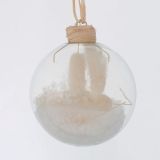 STEKLENA BUNKA, PROZORNA S CVETJEM, FI 8 CM, SORT