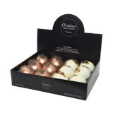 STEKLENA BUNKA V PERLA/RJAVI BARVI Z DODATKOM PERJA, PREMER 80 MM