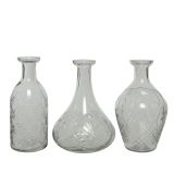 STEKLENA VAZA DECORIS PROZORNA, FI 15 CM VIŠINA 21 CM, SORT