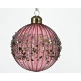 STEKLENE BUNKE ROZA BARVE, RAZLIČNE OBLIKE