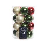 STEKLENE BUNKE V BELI/RDEČI/ZELENI BARVI, 20 KOSOV, PREMER 60 MM