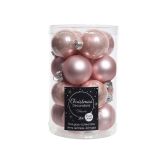 STEKLENE BUNKE ZA NOVOLETNO JELKO ROZA BARVE, PREMER 35 MM, 16/1