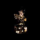 LUČKE MQ STEKLENI ANGEL 6X10 CM VISEČI 8 LED MINI T.BELE