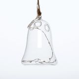 LUČKE MQ STEKLENI ZVONEC 8X12 CM VISEČI 8 LED MINI T.BELE