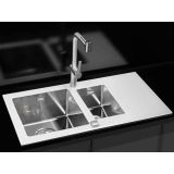 STEKLENO POMIVALNO KORITO ALVEUS KARAT 20, BELA 860X500 MM LEVI