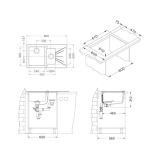 STEKLENO POMIVALNO KORITO ALVEUS KARAT 20, BELA 860X500 MM LEVI