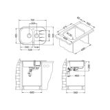 STEKLENO POMIVALNO KORITO ALVEUS WAVE 30, BELA 760X500 MM