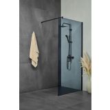 STENA SAMOSTOJEČA FEROTEHNA VETRO BLACK TRS90 ČRNI PROFILI PROZORNO STEKLO