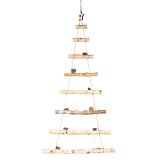 STENSKA DEKORACIJA GLOSSTYLE STENSKA VISEČA JELKA 105 CM Z DEKORACIJO RJAVA