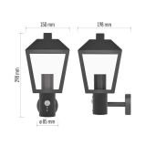 STENSKA VRTNA SVETILKA EMOS ADENIA LED SENZOR 1XE27 19.8X15X29.8 CM 15W