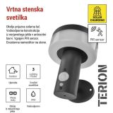 STENSKA VRTNA SVETILKA EMOS TERION S PIR SENZORJEM 12.5 X 14.7 X 14.6 CM