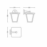 STENSKA VRTNA SVETILKA PHILIPS COTTAGE 1X4.5W LED 15481/30/16 ČRNA