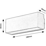 STENSKA VRTNA SVETILKA RABALUX MATARO 10W L18CM ČRNA