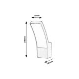 STENSKA VRTNA SVETILKA RABALUX PALANGA 12W 800LM 24X16CM