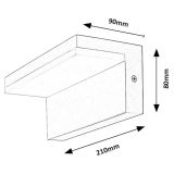 STENSKA VRTNA SVETILKA RABALUX ZARAGOZA 10W L21CM BELA