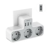 STENSKI ADAPTER TESSAN 323-C Z 3X AC, 2X USB-A IN 1X USB-C