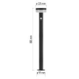 STOJEČA VRTNA SVETILKA EMOS TERION S PIR SENZORJEM 12.5 X 12.5 X 80 CM