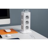 STOLPNA RAZDELILNA VTIČNICA TESSAN TPS04-DE 12X VTIČNICA, 3X USB, STIKALO, 2 M KABEL