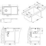 NERJAVNO POMIVALNO KORITO ALVEUS STRICTO 20 860X472 MM