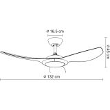 STROPNI VENTILATOR FEROTEHNA HANNAH LED D1320 24W BEL Z DALJINCEM