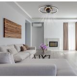 STROPNI VENTILATOR GLOBO KAREN KOVINSKI ČRN MAT LED 42CM