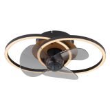 STROPNI VENTILATOR GLOBO KAREN KOVINSKI ČRN MAT LED 42CM