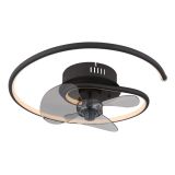 STROPNI VENTILATOR GLOBO KOREN KOVINSKI ČRN MAT LED 45CM