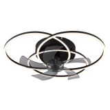 STROPNI VENTILATOR GLOBO KOVINSKI ČRNO MAT LED