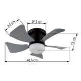 STROPNI VENTILATOR GLOBO KOVINSKI SIV MAT LED