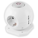 ŠUKO VTIKAČ ENTAC RAZDELILEC S STIKALOM 3 SCHUKO+2XUSB 1.5M BEL