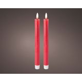 SVEČA BREZ PLAMENA LUMINEO LED, RDEČA 2/1, FI 2 CM VIŠINA 24 CM