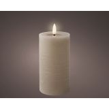 SVEČA BREZ PLAMENA LUMINEO SVETLO SIVA H15 CM, FI 7 CM