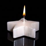 SVEČA 9X9 CM ZVEZDA PERLA BARVE