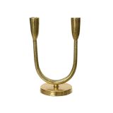 SVEČNIK DECORIS ALUMINIJ, ZLAT, ZA 2 SVEČI, H24 CM