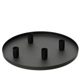 SVEČNIK DECORIS KOVINSKI, OKROGEL, ZA 4 VISOKE SVEČE, ČRN