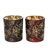 SVEČNIK DECORIS ZA ČAJNE SVEČKE GLAMOUR FI 7 CM. 8 CM. SORT