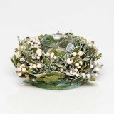 NAMIZNA DEKORACIJA GLOSSTYLE SVEČNIK FI 17 CM ZELENI S STEKLENIM KOZARČKOM