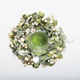 NAMIZNA DEKORACIJA GLOSSTYLE SVEČNIK FI 17 CM ZELENI S STEKLENIM KOZARČKOM