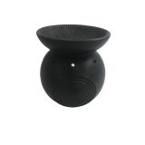 SVEČNIK MULLER IZPARILNIK RELIEF KERAMIK ČRN