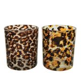 SVEČNIK ODTIS LEPOARDA 2 MOTIVA, 7X8.4 CM