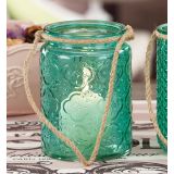 SVEČNIK STAR 9.5X13.5 CM STEKLEN SORTIRANO