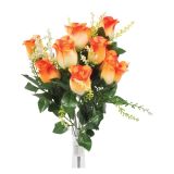 SVILENO CVETJE DAR VRTNICA ŠOPEK X 12 ORANŽEN Z ZELENJEM