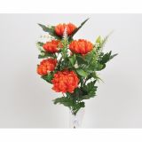 SVILENO CVETJE KRIZANTEMA ŠOPEK X 10 RDEČE ORANŽEN Z ZELENJEM