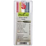 SVINČNIK PICA 8 KOS MINCE ZA PICA DRY 4XGRAFIT 2XRDEČA 2XRUMENA