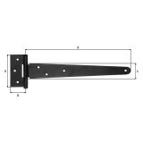 DOLGA SPONA ALBERTS T SPONA 294X40X90X2.25 MM ČRNA
