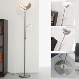 TALNA SVETILKA PRISMA FLOOR I 21W+3.5W LED MAT NIKELJ, OKROGLA