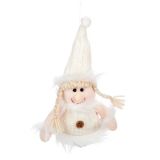 OKRASEK ZA JELKO GLOSSTYLE TEKSTILNA FIGURA 14 CM JELEN/ANGEL SIVE BARVE