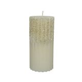 TOP SVEČA DECORIS BELA, RELIEFNA, FI 7 CM VIŠINA 15 CM